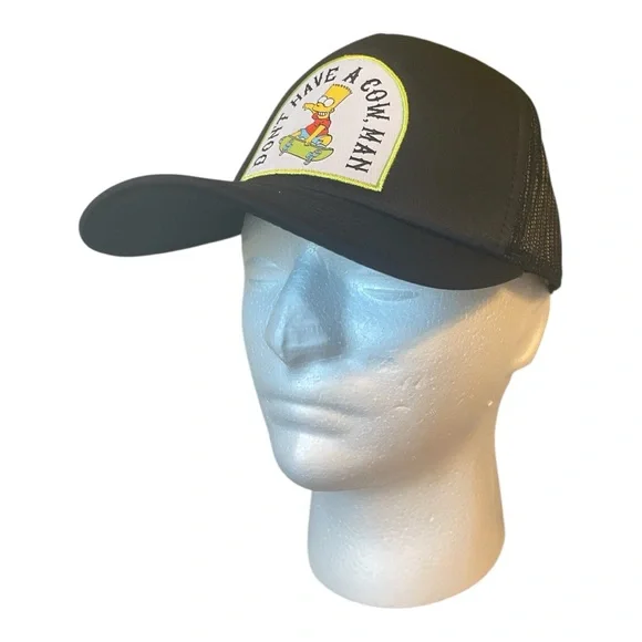 Bart Simpson Black Trucker Hat NWT Men’s 90’s Nostalgia Throwback - Picture 2 of 4
